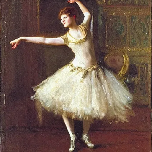 Image similar to a young woman dancing by alfred stevens