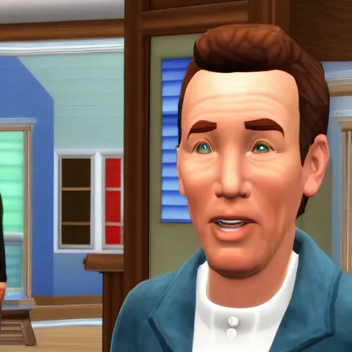 Prompt: tim allen as a sims 3 character