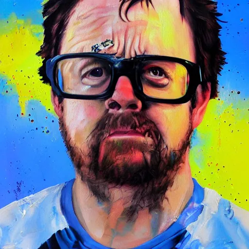 Image similar to tpb - bubbles as rickety cricket, it's always sunny in philadelphia, 8 k, expressive painting