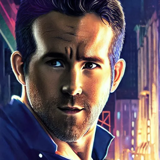 Image similar to ryan reynolds as spider - man, wearing a black and blue suit, cinematic, volumetric lighting, f 8 aperture, cinematic eastman 5 3 8 4 film, photorealistic by greg rutkowski, by stanley artgerm, by alphonse mucha