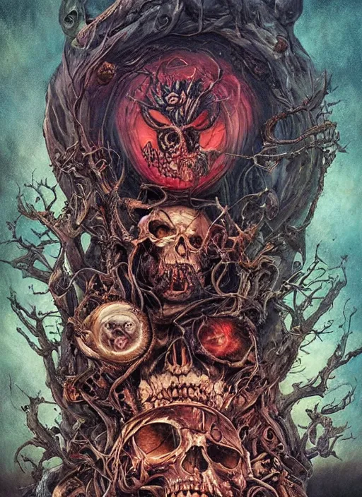 Image similar to the caterpillar, death tarot card, highly detailed, half skull face,, highly detailed, cinematic, 8 k, by megan duncanson, benjamin lacombe, adrian borda, stanley artgermm, tom bagshaw, craig mullins, carne griffiths, ayami kojima, beksinski, giger, trending on deviantart, hyper detailed, horror, full of colour