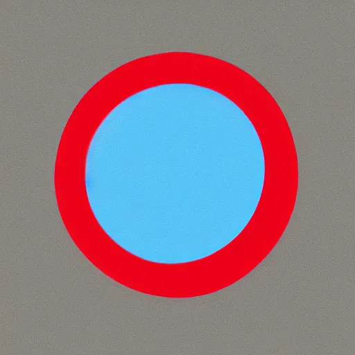 Image similar to red circle on white background with a vertical blue line through the center of the circle