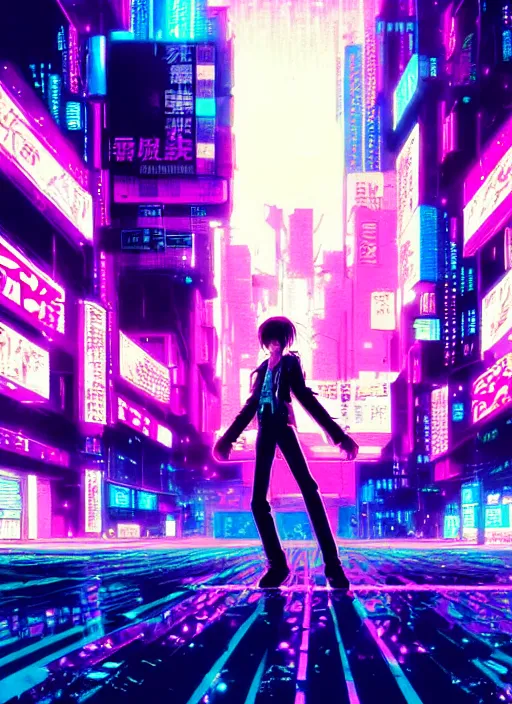 Image similar to city pop idol dancing in the apocalypse cyberpunk, accurate features, very intricate ultrafine details, masterpiece, realistic shaded lighting, detailed backgrounds, epic composition, soft neon lights, rain, in style of yoji shinkawa, pan ren wei, col price, atey ghailan, grunge aesthetic