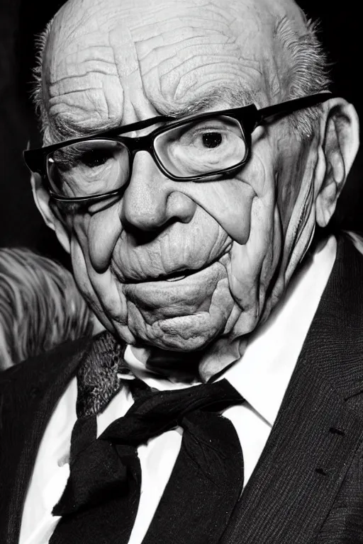 Prompt: !! rupert murdoch!! as a monster with many! eyes!, photorealistic, cinematic lighting, highly detailed, very intricate, by guillermo del toro and hr giger