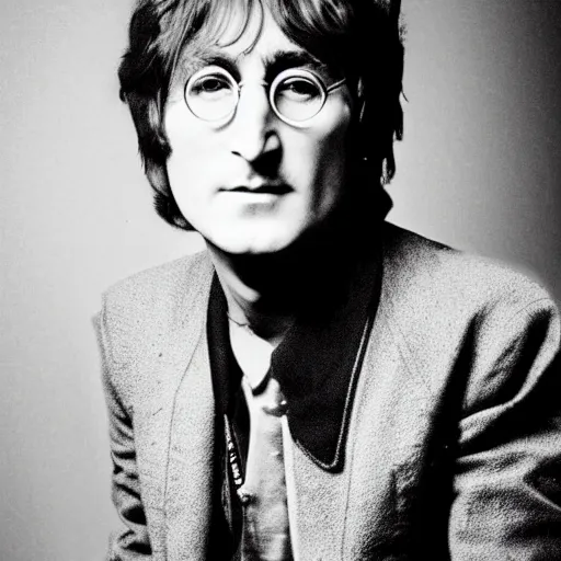 Image similar to John Lennon in a punk band, HD, high resolution, hyper realistic, 4k, intricate detail