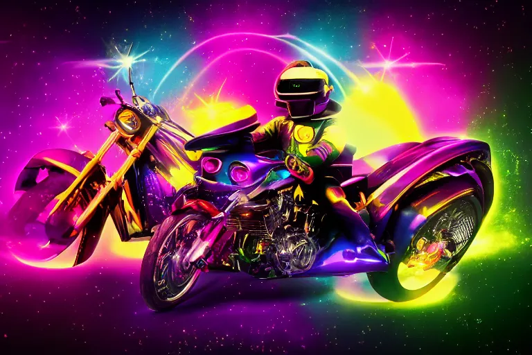 Prompt: lisa frank daft punk octane render 4k trending on flickr