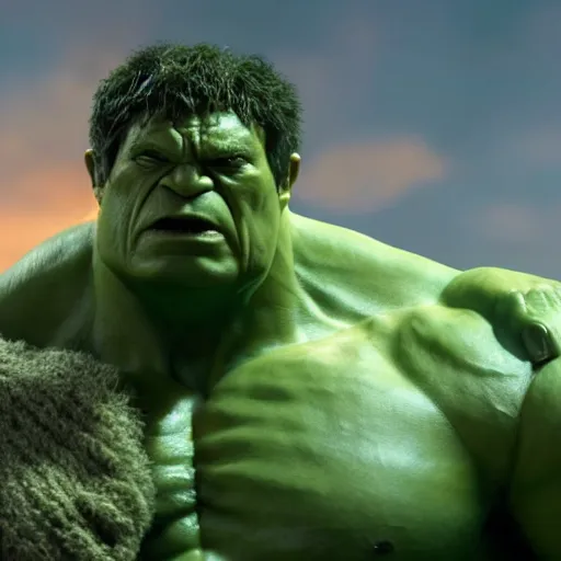 Prompt: the hulk starring as gandalf in lord of the rings, claymation, 8 k, hyperdetalied, cgsociety