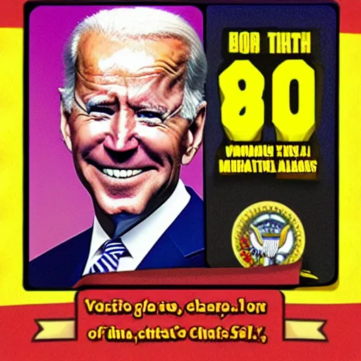 Image similar to joe biden as a clash royal e card.