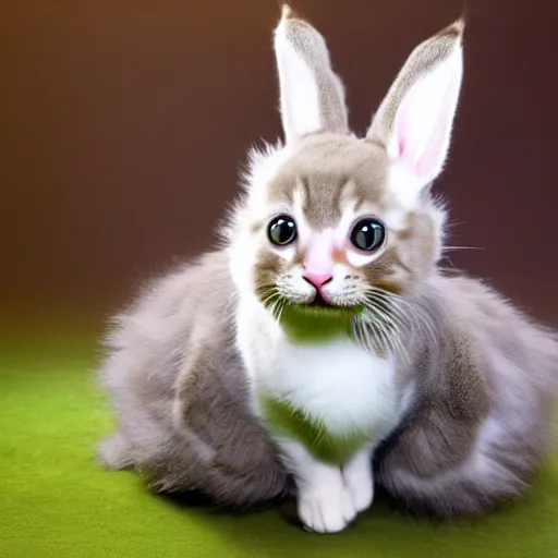 Image similar to a feline bunny - kitten - hybrid, animal photography