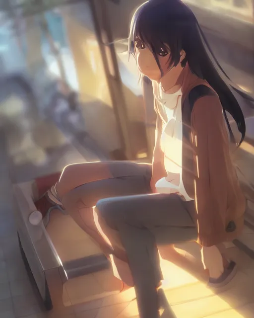 Image similar to slice of life anime, perfect shading, atmospheric lighting, by makoto shinkai, stanley artgerm lau, wlop, rossdraws