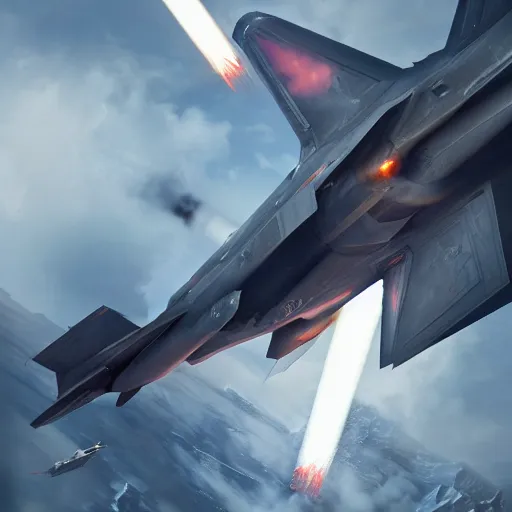 Image similar to A dragon being shotdown with a missile from an F-35 fighter jet, by Cedric Peyravernay, highly detailed, excellent composition, cinematic concept art, dramatic lighting, trending on ArtStation