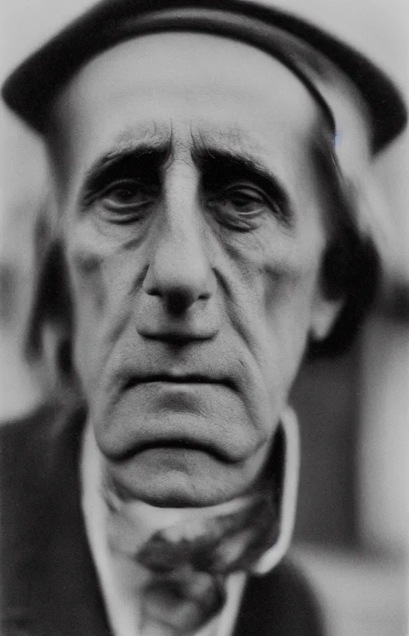 Image similar to a close - up casual photo of marcel duchamp with pensive eyes, 1 9 2 0 s monochrome snapshot, graflex 4 x 5, f 1. 8, 3 5 mm, ilford delta 3 2 0 0 pro