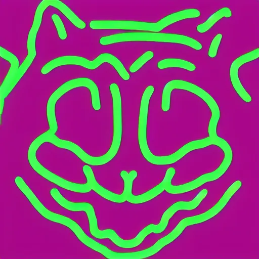 Prompt: cat head outline, portrait, vaporwave, synthwave, neon, vector graphics, cinematic, volumetric lighting, f 8 aperture, cinematic eastman 5 3 8 4 film, lightning in background