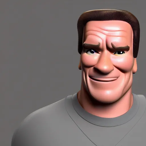 Image similar to arnold schwarzenegger pixar 3 d cartoon style