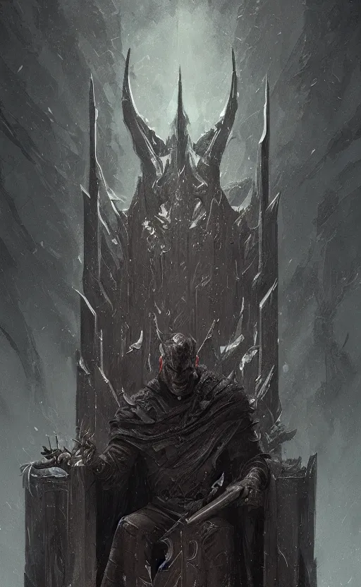 Image similar to « beautiful comic style portrait of dark lord on the throne by greg rutkowski, very detailed »