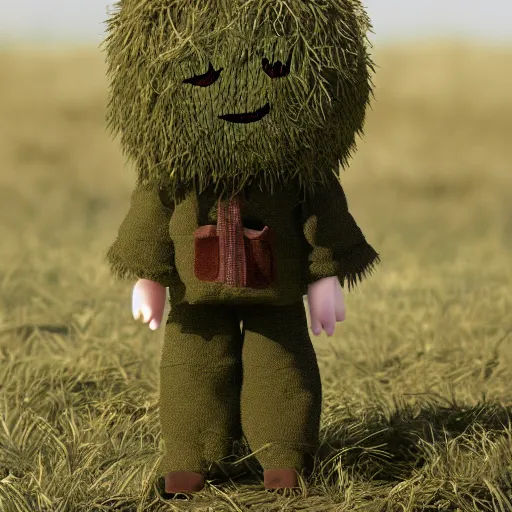 Prompt: cute fumo plush in a ghillie suit, vray