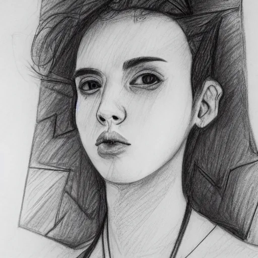 Image similar to non binary pencil sketch,