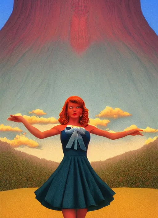 Prompt: portrait of talyor swift cheerleader, twin peaks poster art, from scene from twin peaks, by michael whelan, maxfield parrish, artgerm, retro, nostalgic, old fashioned