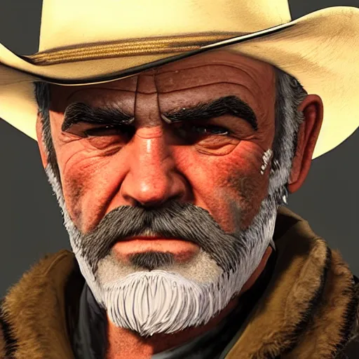 Prompt: Sean Connery in Red Dead Redemption 2 4K detail