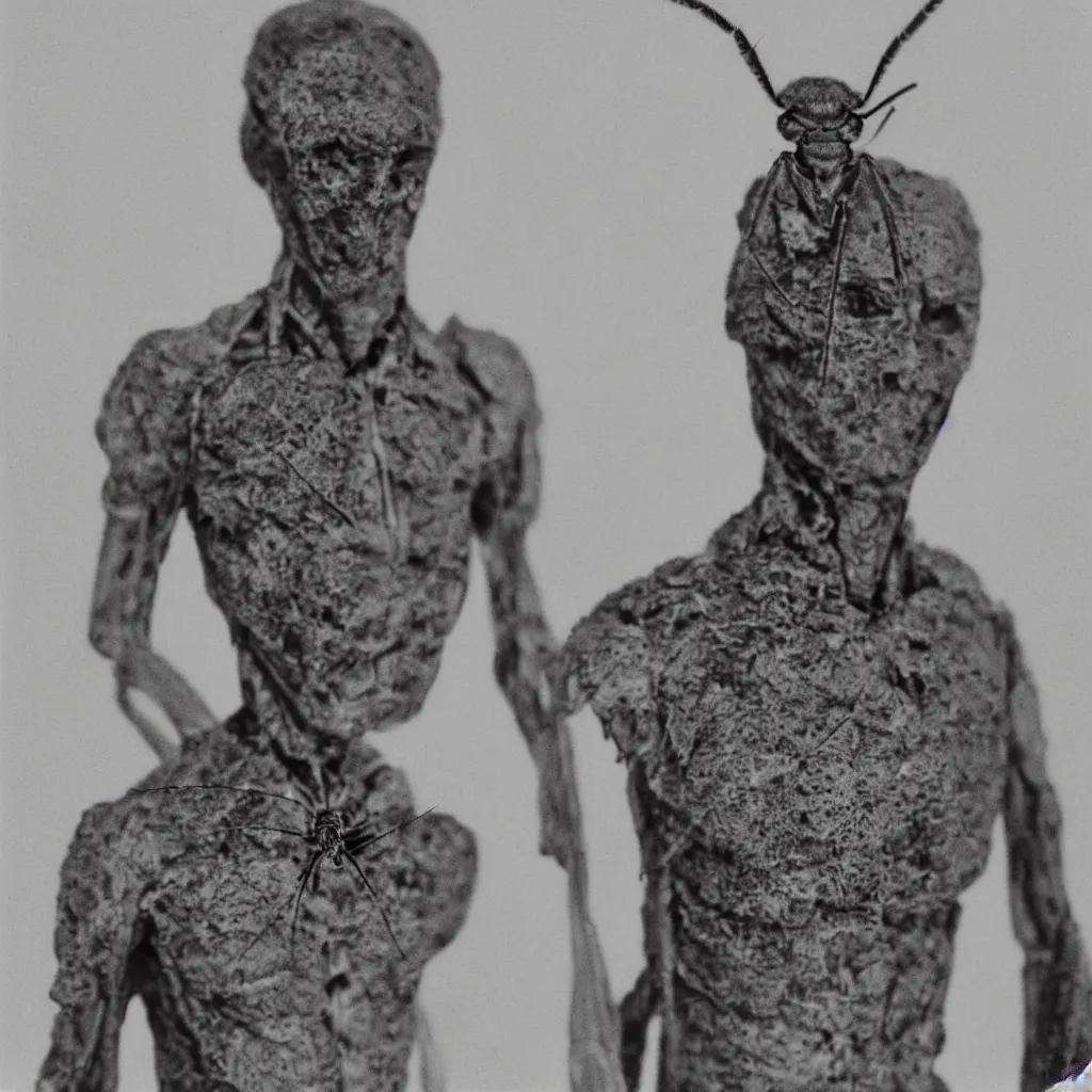 Prompt: an insect men half body view portrait in kodak 7 0 s film look