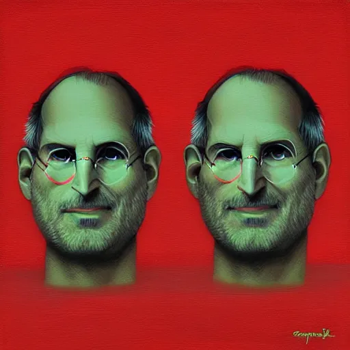 Prompt: apples, steve jobs, art by giuseppe