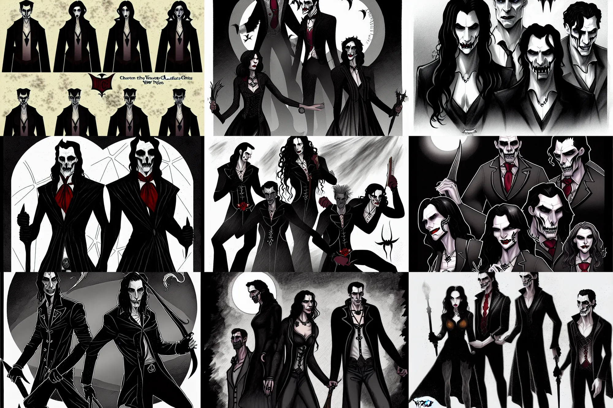 Prompt: illustration of the invictus vampires of chicago, chronicles / new world of darkness ( by white wolf )