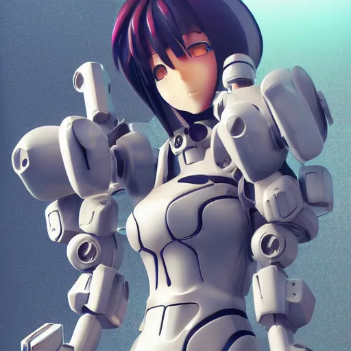 Image similar to Anime girl mecha, mecha suit, futuristic, octane render