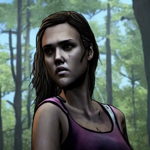 Image similar to jessica alba walking dead telltale, 4 k full hd,