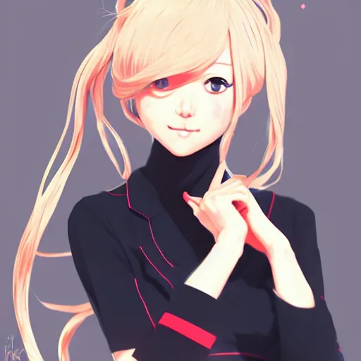 Prompt: Ann Takamaki, anime, elegant, 2d, ultra highly detailed, digital painting, smooth, sharp focus, artstation, pixiv, art by Ina Wong, art by Ilya Kuvshinov