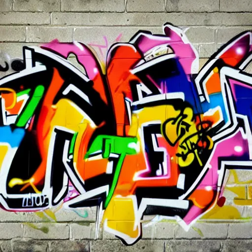 Image similar to a graffiti style with the letters futo