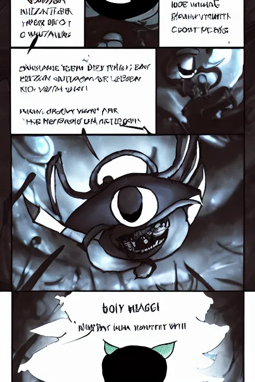 Image similar to hollow knight, maga page,