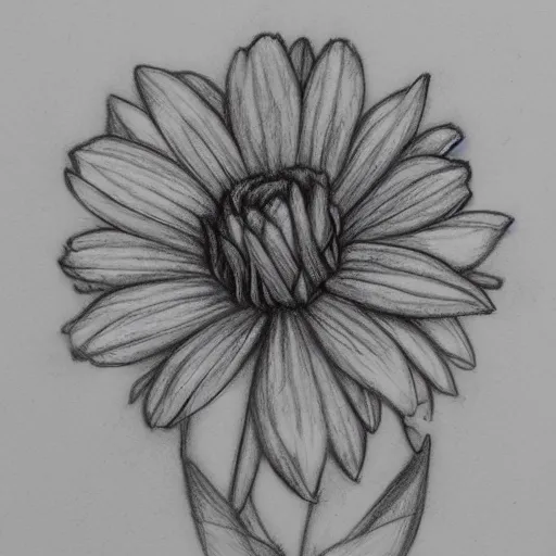 Prompt: dying flower pencil sketch, artstation award, detailed