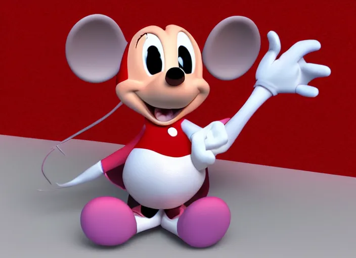 Image similar to mickie mouse in 3 d, in the style of disney