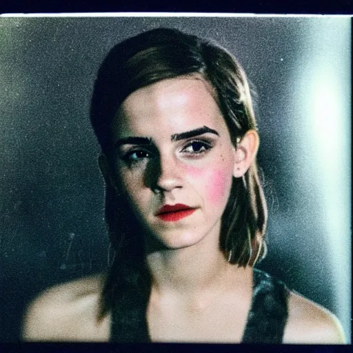 Prompt: color polaroid of emma watson clubbing candid shot by Tarkovsky