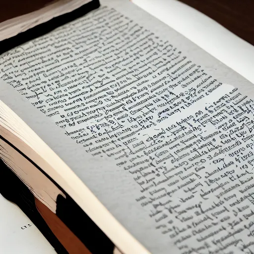 Prompt: close up to a book page with huge letters. dslr photo