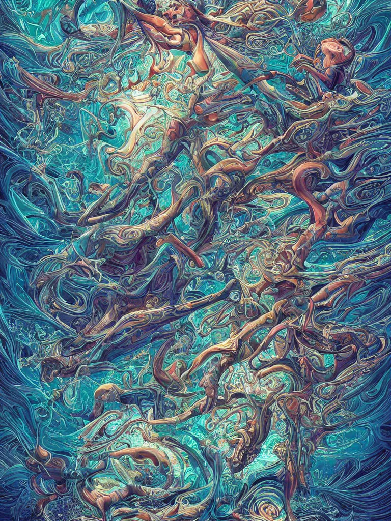 Image similar to android jones alex grey alex grey mark cooper artgerm artstation award winning photorealistic detailed hypervivid intense fantasy concept art, hypervivid intense mcbess, the sea by dan mumford, josan gonzalez