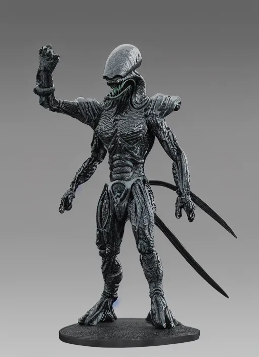 Image similar to 80mm resin detailed miniature of a Alien warrior, Product Introduction Photos, 4K, Front view, Full body