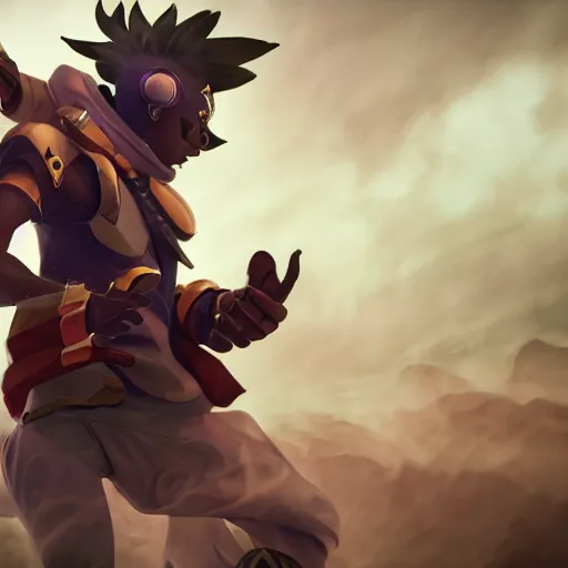 Image similar to Sandstorm Ekko from League of Legends