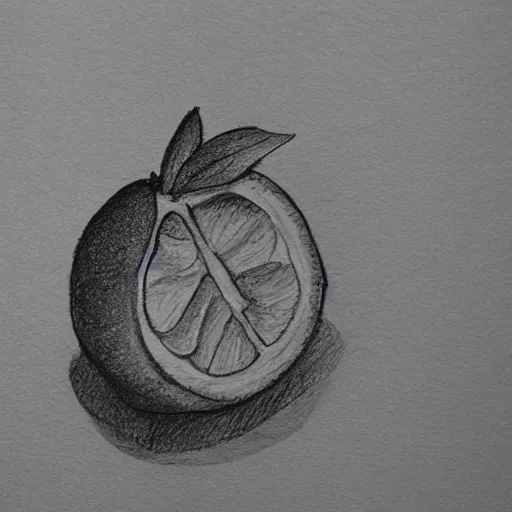 Image similar to professional liner sketch of a lemon