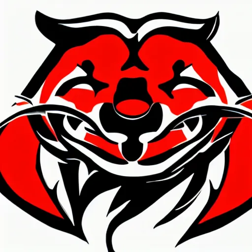 Prompt: concept cell shaded logo. Cougar. Red background.