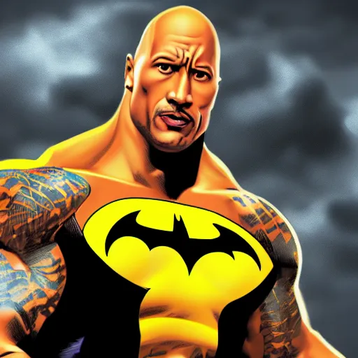 Image similar to Dwayne Johnson as Batgirl digital art 4k detailed super realistic