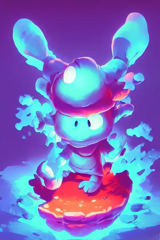 Image similar to smurf ghost creature animal sushi cristal very big eye roots cactus elemental flush of force nature micro world fluo fishscale, behance hd by jesper ejsing, by rhads, makoto shinkai and lois van baarle, ilya kuvshinov, rossdraws radiating a glowing aura global illumination ray tracing hdr