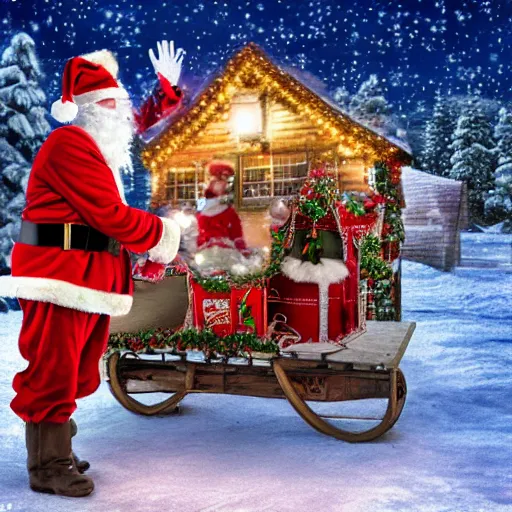 Image similar to Santa Claus real workshop on the North Pole Caught by the US government, Realistic, HDR, Clear Image,