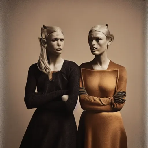 Image similar to photograph of two young woman by erwin olaf