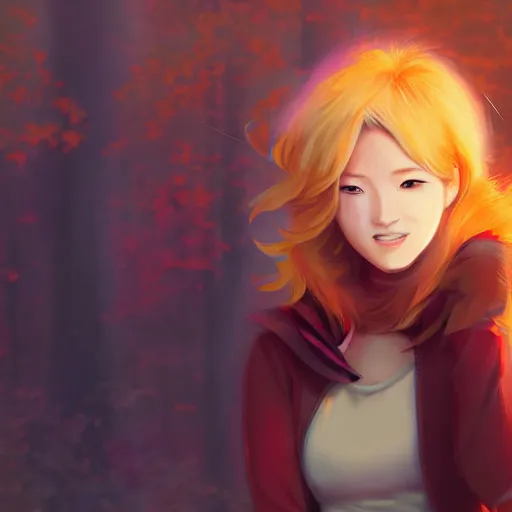 Prompt: realistic render of yang xiao long from rwby by ross draws, forest background by ilya kuvshinov, digital anime art by ross tran, composition by sana takeda, lighting by greg rutkowski