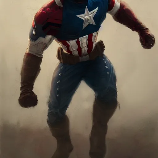 Image similar to A portrait of captain america, zombie, art by greg rutkowski, matte painting, trending on artstation