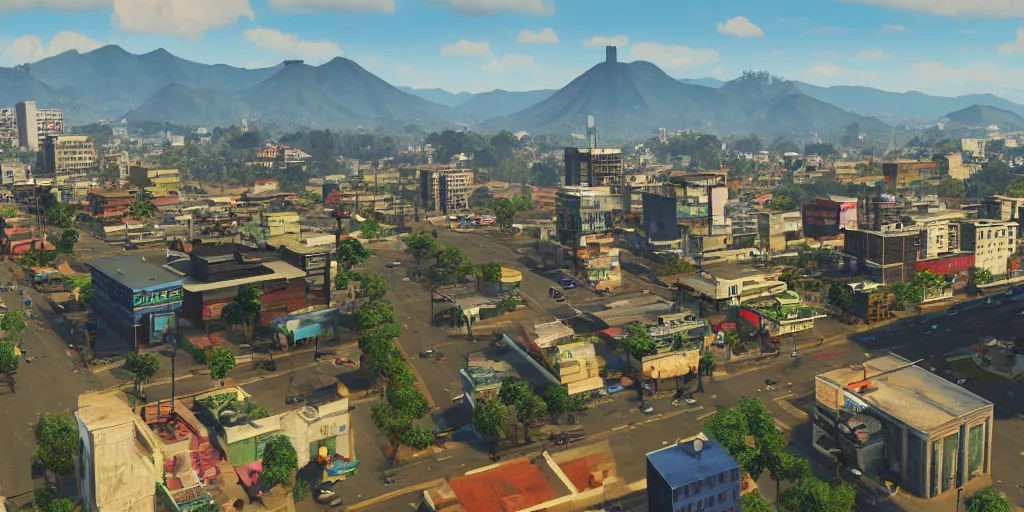 Prompt: guatemala city if it was a game like grand theft auto v, with realistic visuals and award winning gameplay