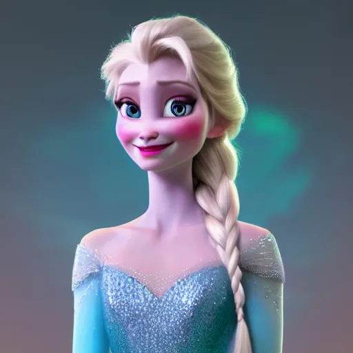 Image similar to elsa from frozen as real woman, hyper detailed, digital art, trending in artstation, cinematic lighting, studio quality, smooth render, unreal engine 5 rendered, octane rendered