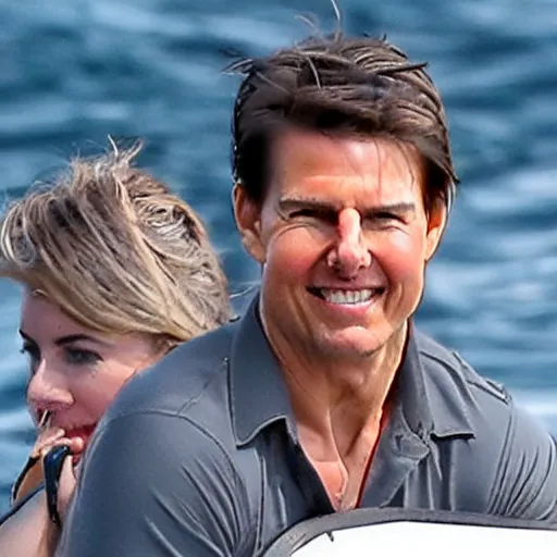 Image similar to tom cruise on a cruise ship, decomposing corpse