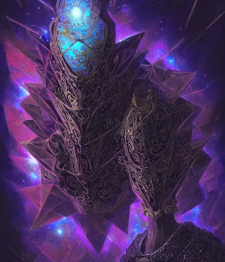 Image similar to front!!! shot of a court jester!!! character, mesmerizing fractal hypercubes, dark holography!!!, future, metallic nebula, crystalline edges, polygonal, elegant, highly detailed, centered, (((artstation, concept art, jagged, sharp focus, artgerm, Tomasz Alen Kopera, Peter Mohrbacher, donato giancola, Joseph Christian Leyendecker, WLOP, Boris Vallejo))), ((raytracing)), mugshot!!!!!, ugly!!!!!!, octane render, nvidia raytracing demo, octane render, nvidia raytracing demo, octane render, nvidia raytracing demo, 8K